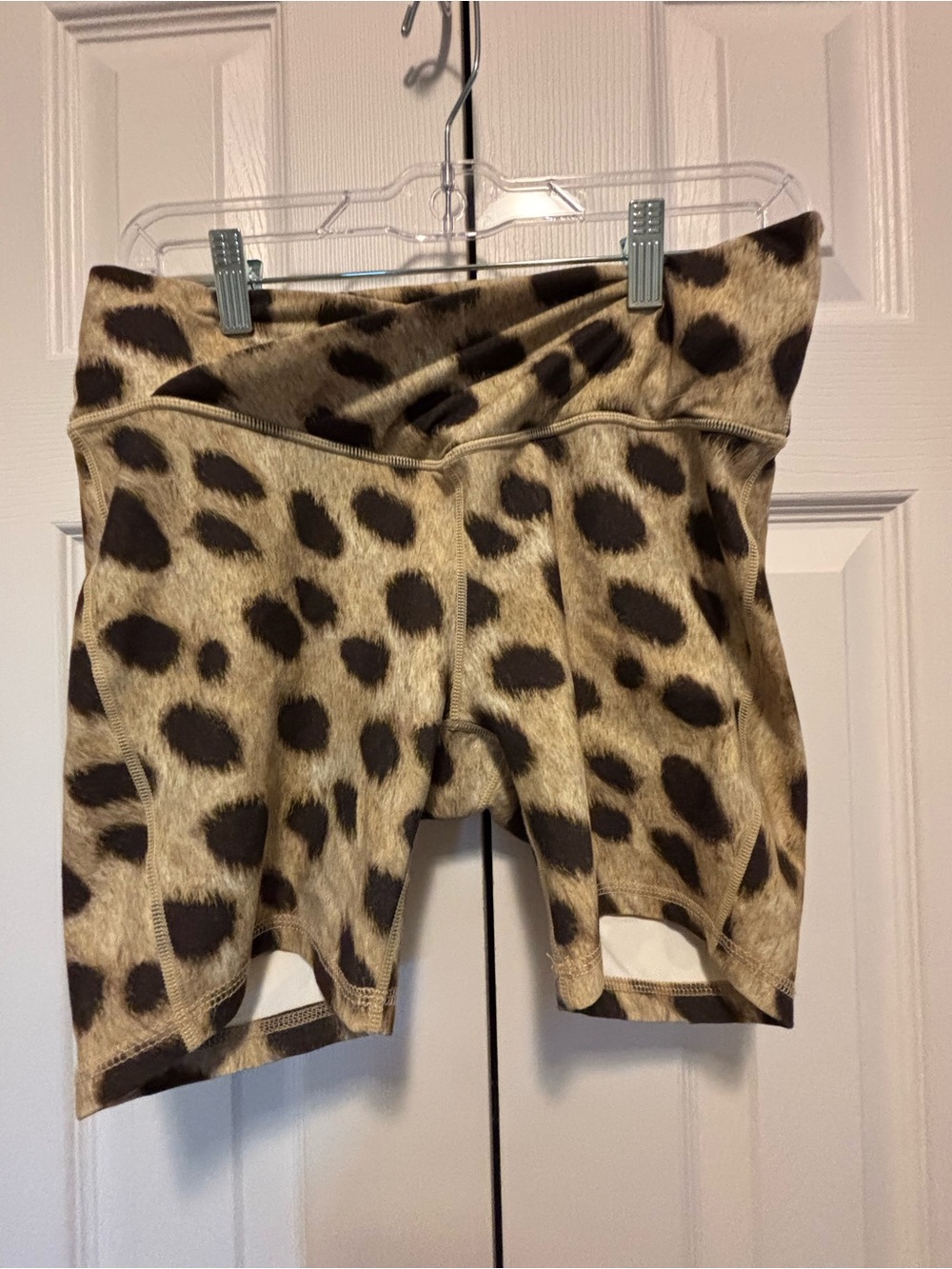 WeWoreWhat Leopard-Print High-Rise Bike Shorts - Brown & Black